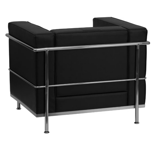 BLACK LEATER ARM CHAIR